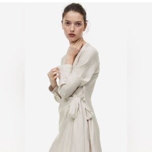 H&M Beige Wrap Mini Dress